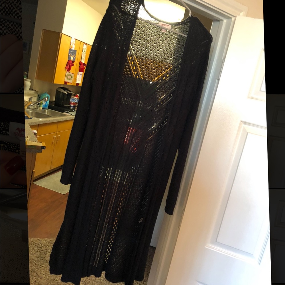 Black cardigan sweater